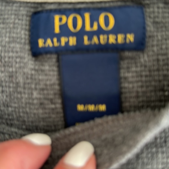 Polo, Ralph Lauren, Mens crewneck thermal, gray, good condition, smoke-free home - Picture 4 of 5